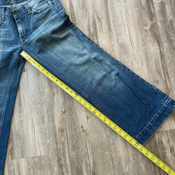 7 For All Mankind Women Waist 28" Dojo Crop Denim Jeans Distressed Inseam 25" - Picture 6 of 9